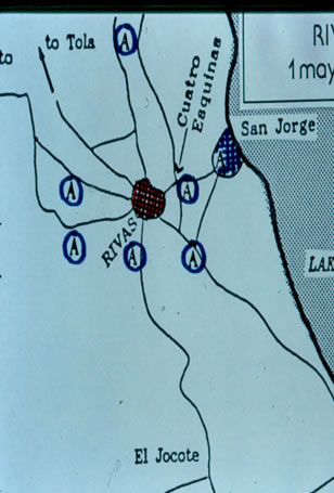 Mapa de ataque a Rivas con aliados de Walker